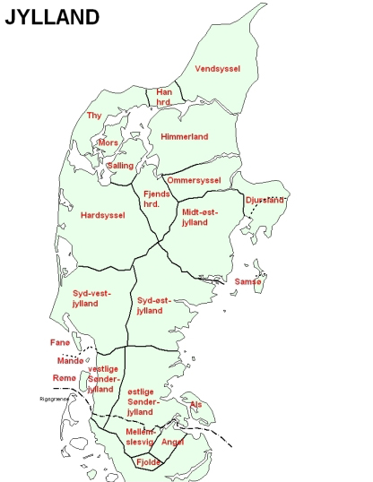 Kort over jyske dialektområder