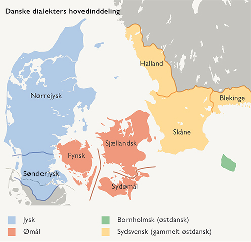 Hovedinddelingen af de danske dialekter