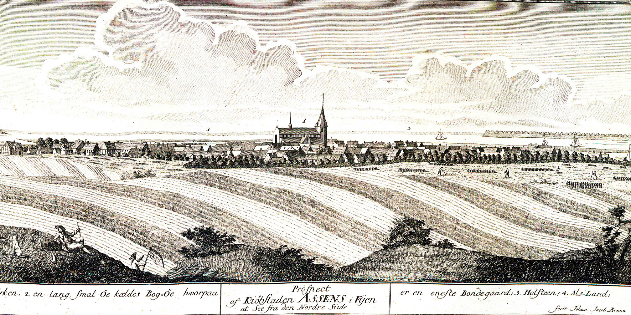 Kobberstik af Assens fra omkring 1799