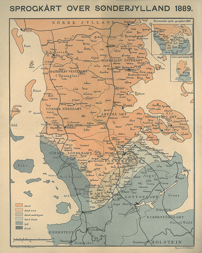 Sprogkort over Sønderjylland 1889
