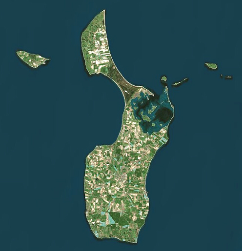 Satellitfoto af Samsø 2019